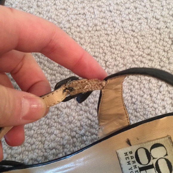 EUC Barney’s CO-OP black woven wedge sandals - Picture 7 of 8